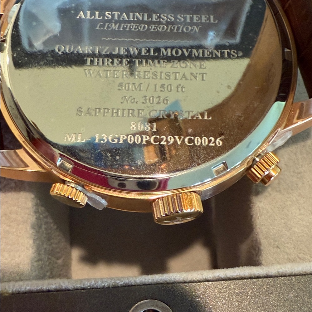 Millage Gold and Brown Chronograph Watch - Picture 9 of 11